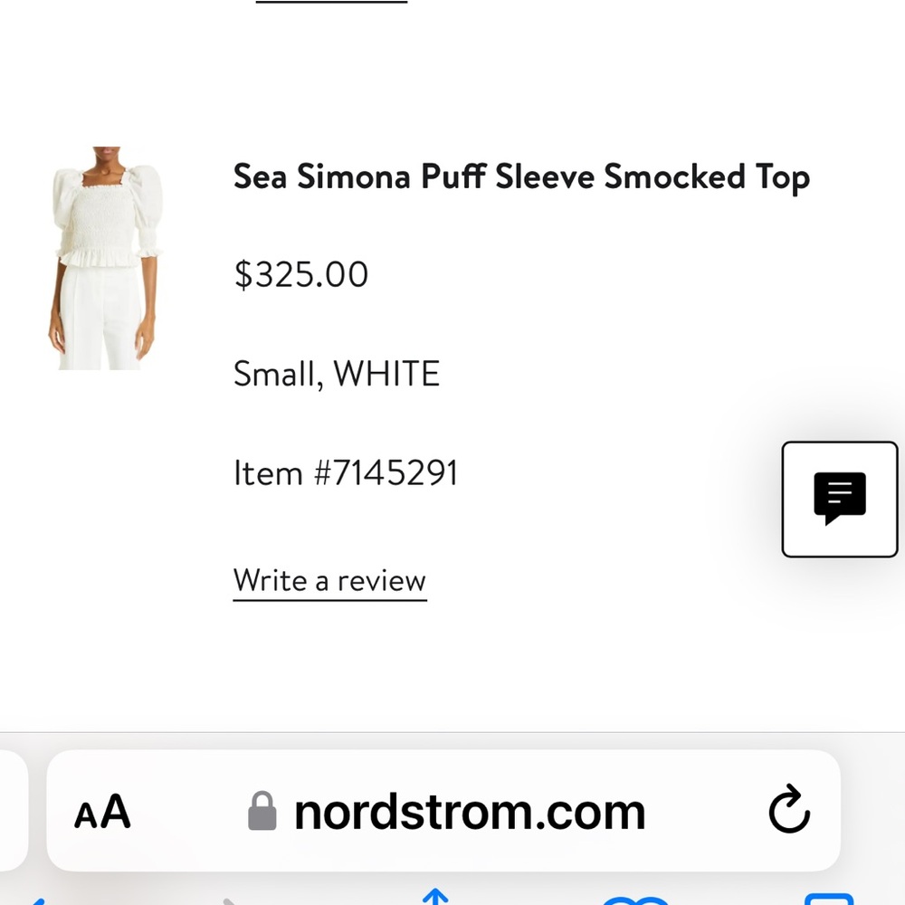 SEA Simona Puffed Sleeve Smocked Top - Picture 2 of 11